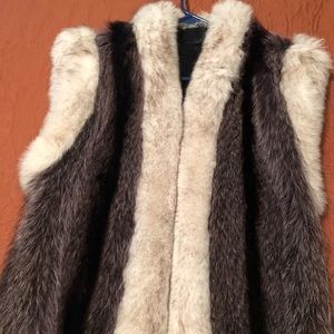 Raccoon and fox fur vest